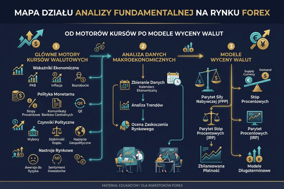 Mapa działu analizy fundamentalnej — od motorów kursów po modele wyceny walut