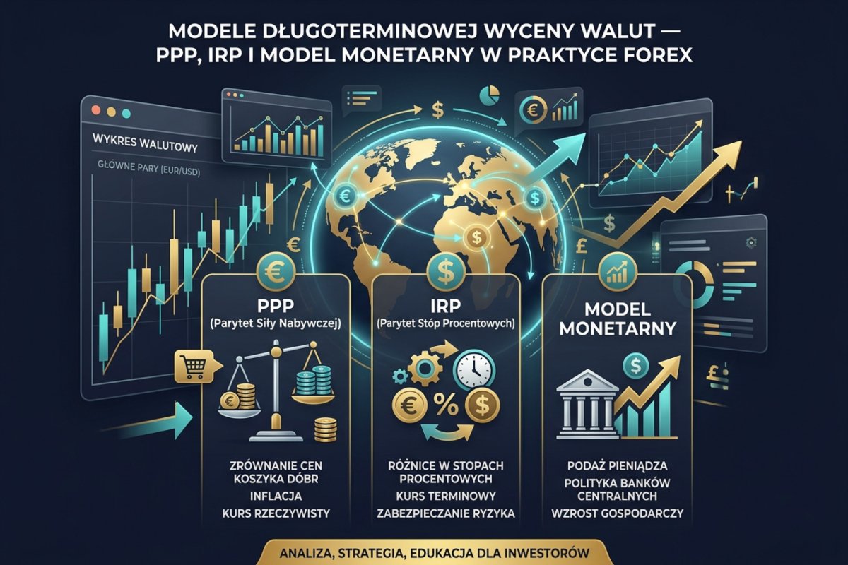 Modele długoterminowej wyceny walut — PPP, IRP i model monetarny w praktyce Forex