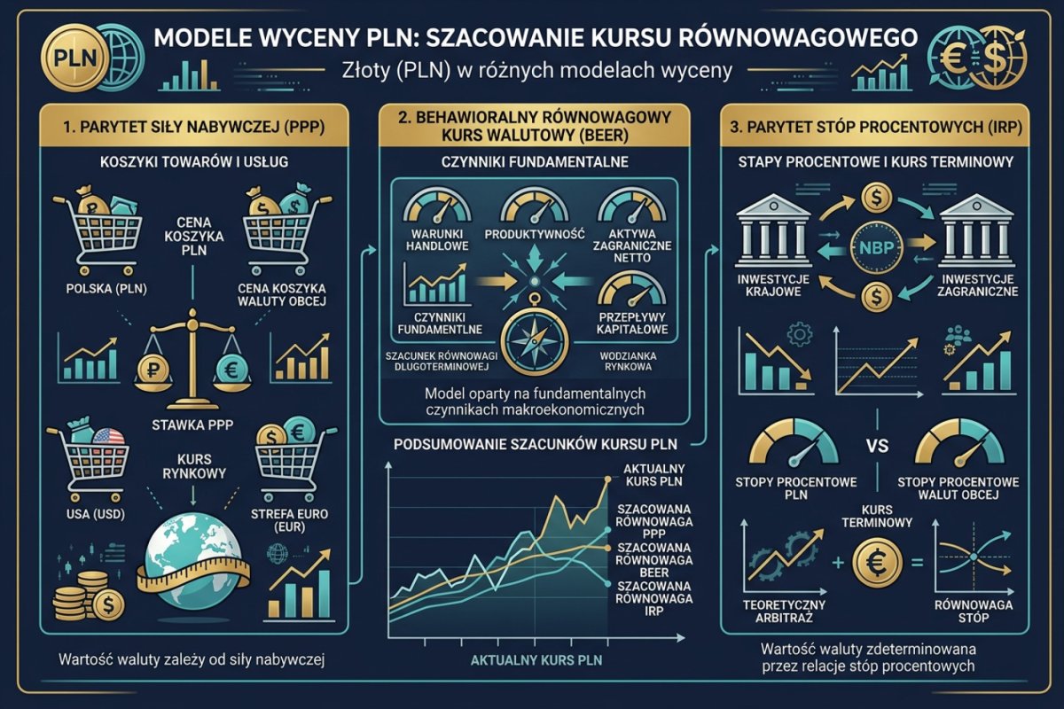 Złoty (PLN) w różnych modelach wyceny — PPP, BEER, IRP i ich szacunki kursu równowagowego