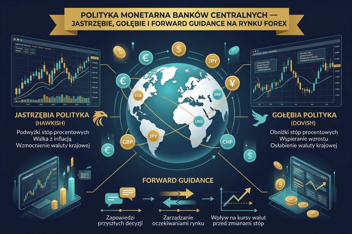 Polityka monetarna banków centralnych — jastrzębie, gołębie i forward guidance na rynku Forex