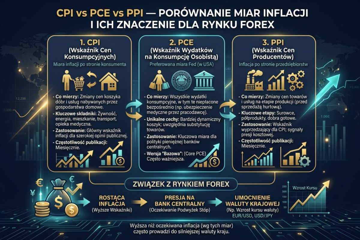 CPI vs PCE vs PPI — porównanie miar inflacji i ich znaczenie dla rynku Forex
