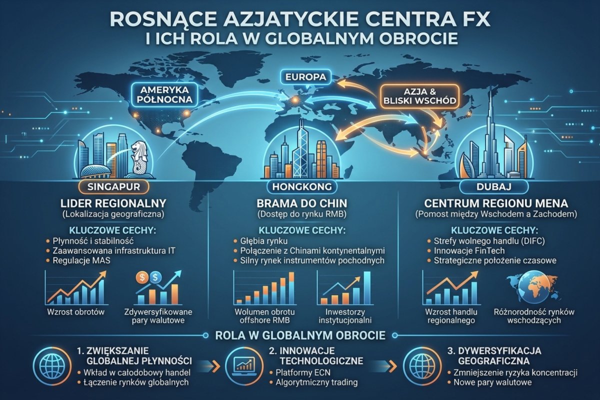 Singapur, Hongkong i Dubaj — rosnące azjatyckie centra FX i ich rola w globalnym obrocie