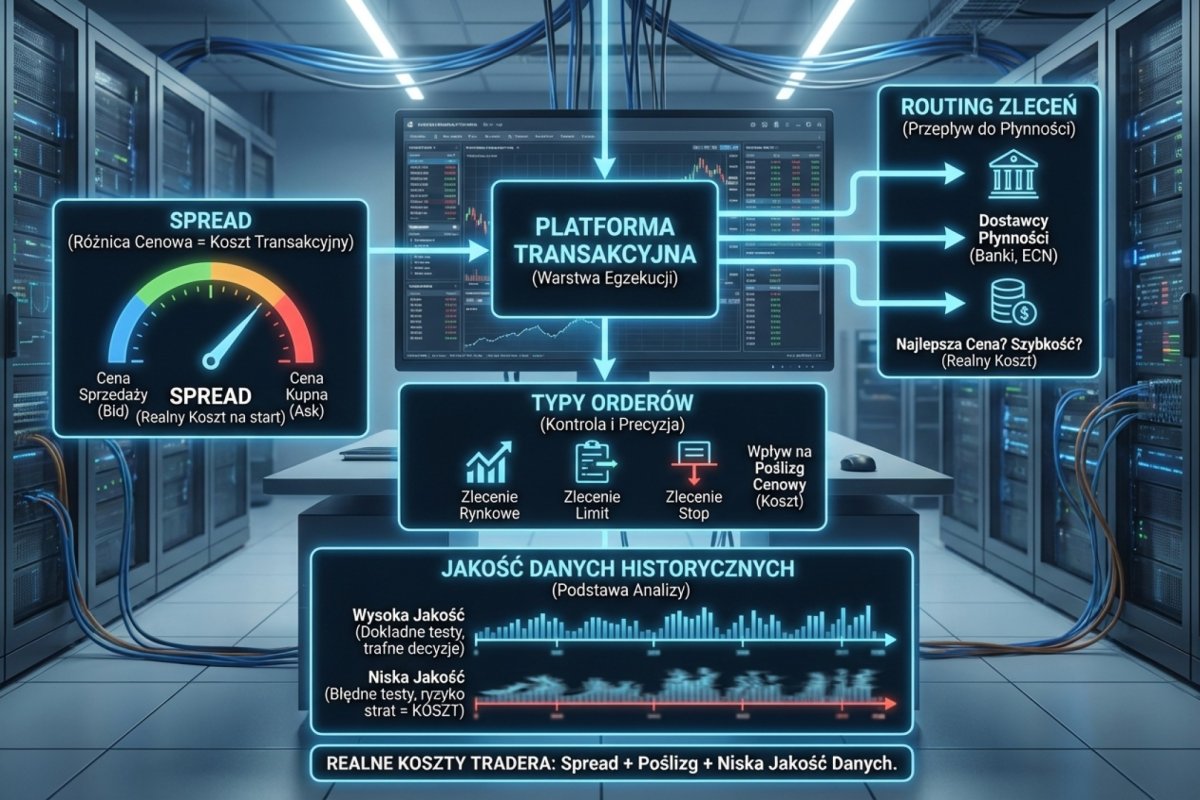 Platforma jako warstwa egzekucji — routing zleceń, typy orderów, spread i jakość danych historycznych jako realne koszty tradera Forex