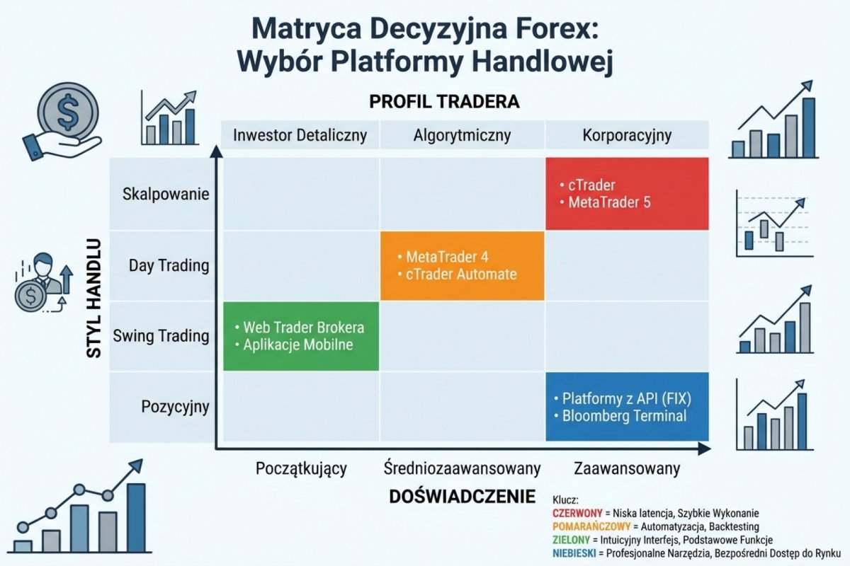 Matryca decyzyjna — którą platformę wybrać w zależności od profilu tradera, stylu handlu i doświadczenia