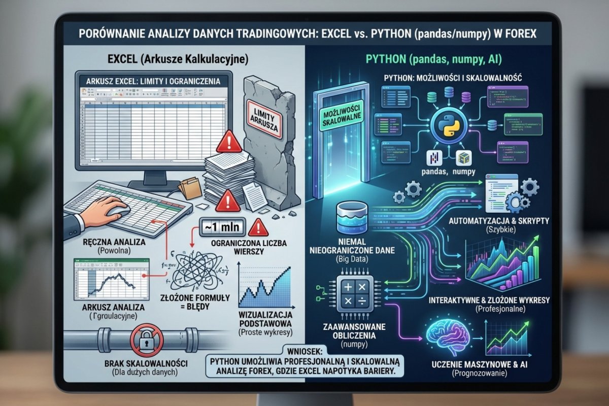 Porównanie Excela i Pythona w analizie danych tradingowych — limity arkusza vs możliwości pandas i numpy