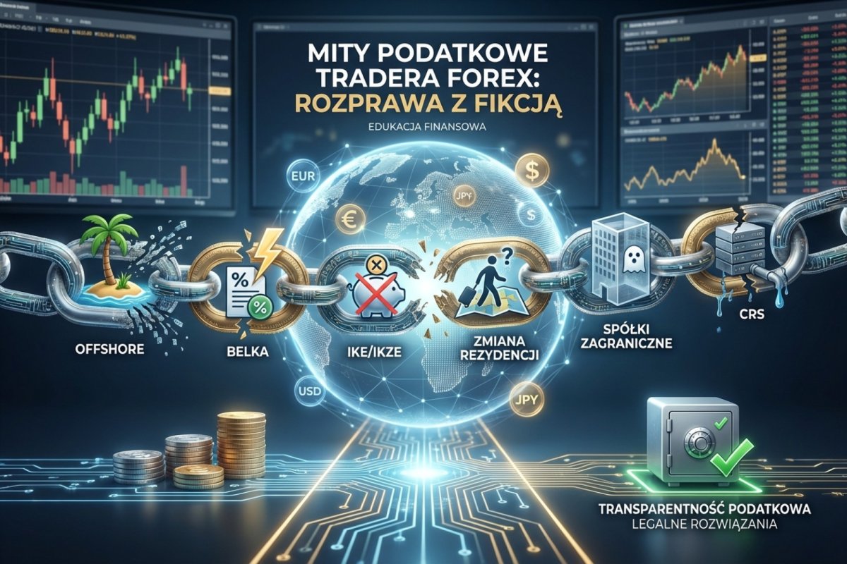 Mity podatkowe tradera Forex — offshore, belka, IKE/IKZE, zmiana rezydencji, spółki zagraniczne, CRS