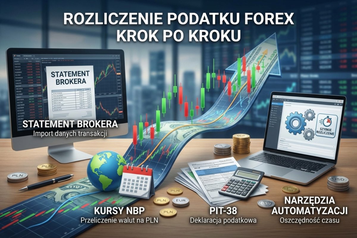 Rozliczenie podatku Forex krok po kroku — statement brokera, kursy NBP, PIT-38 i narzędzia automatyzacji