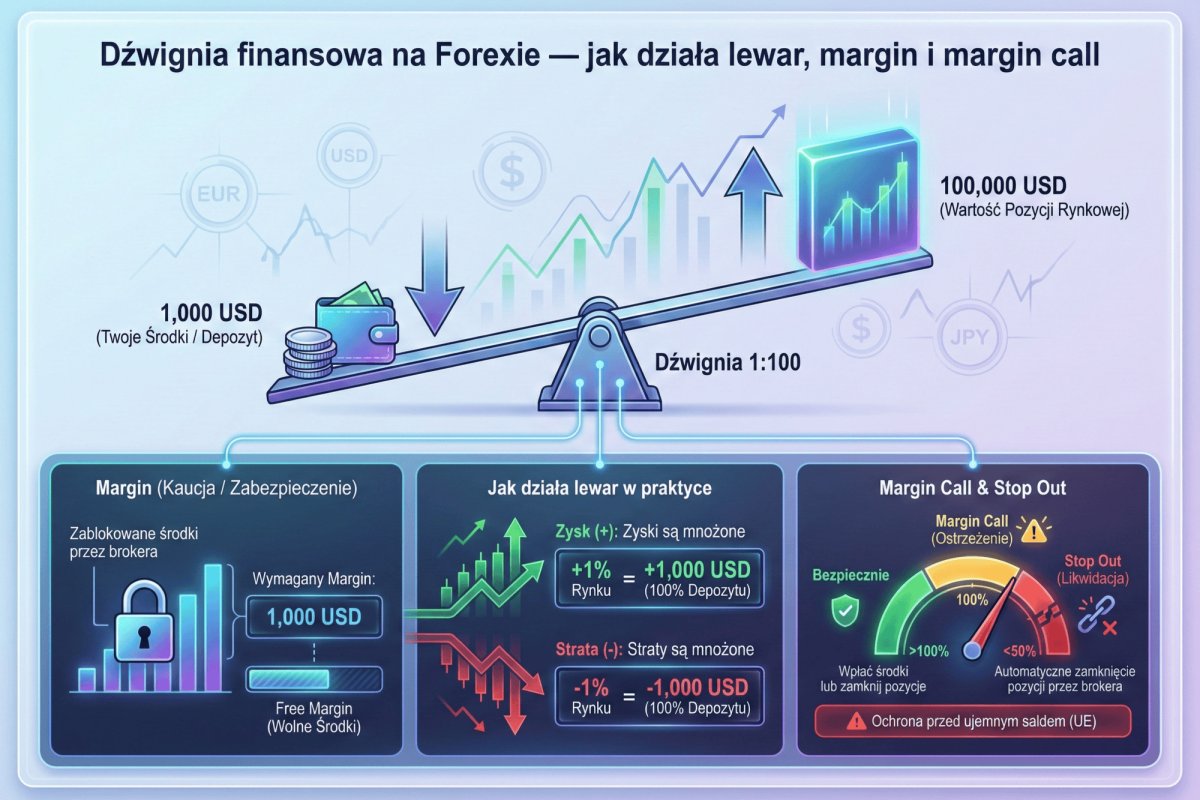 Dźwignia finansowa na Forexie — jak działa lewar, margin i margin call