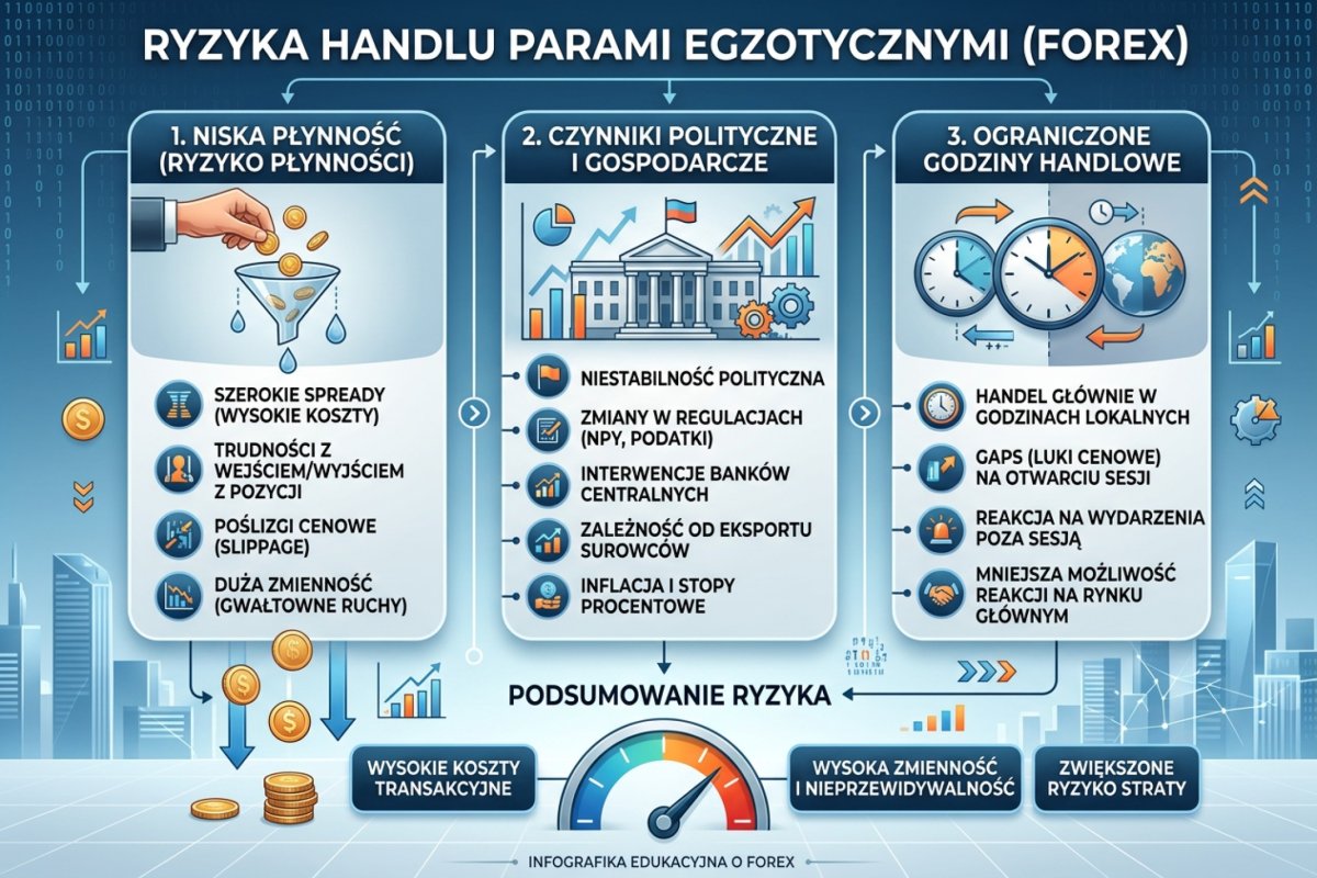 Ryzyka egzotyków — płynność, polityka, godziny handlowe