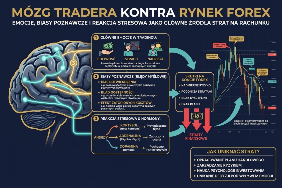 Mózg tradera kontra rynek — emocje, biasy poznawcze i reakcja stresowa jako główne źródła strat na rachunku Forex