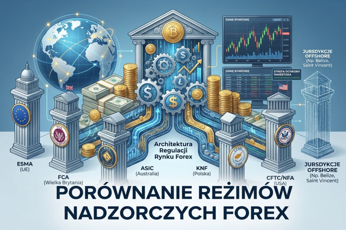 Architektura regulacji rynku Forex — ESMA, FCA, ASIC, KNF, CySEC, CFTC/NFA, offshore: porównanie reżimów nadzorczych