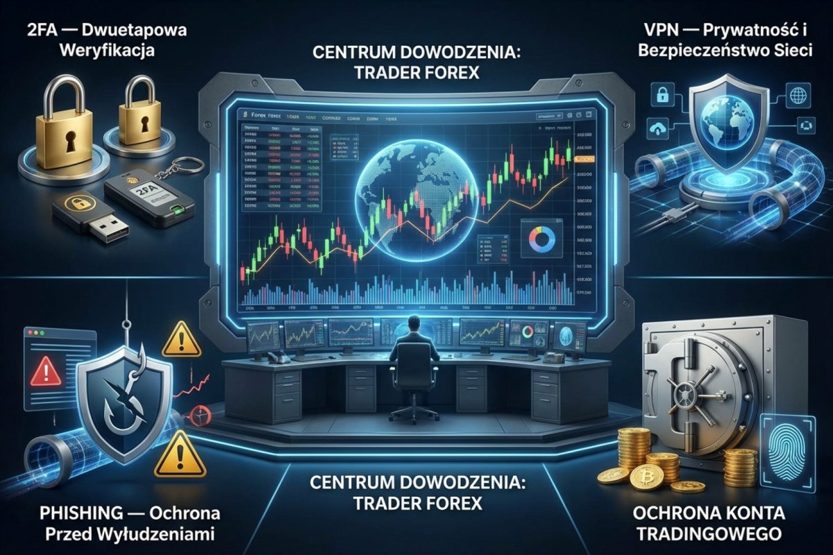 Cyberbezpieczeństwo tradera Forex — 2FA, phishing, VPN, ochrona konta tradingowego