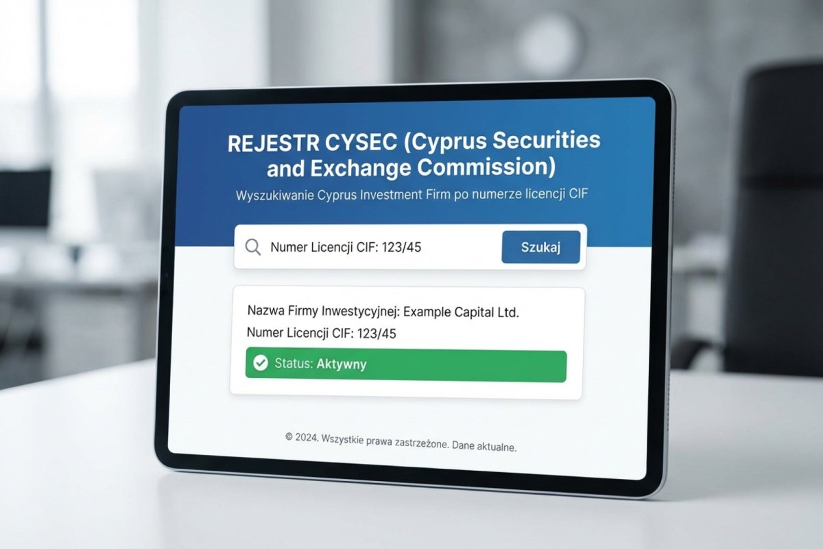 Rejestr CySEC — wyszukiwanie Cyprus Investment Firm po numerze licencji CIF, status Active