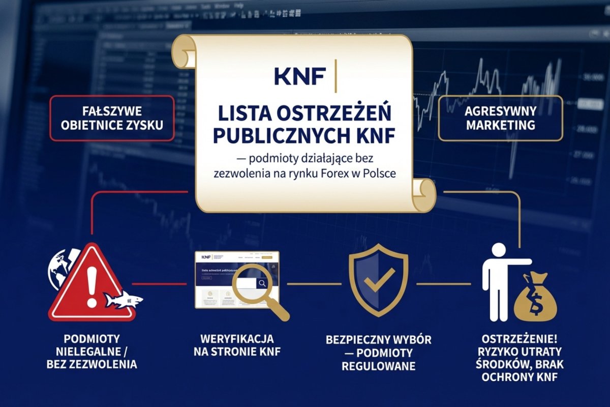 Lista ostrzeżeń publicznych KNF — podmioty działające bez zezwolenia na rynku Forex w Polsce