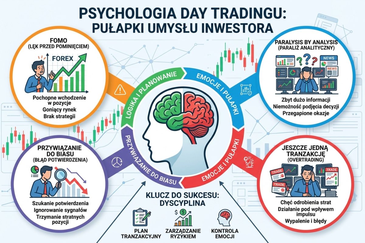 Psychologia day tradingu — FOMO, paralysis by analysis, jeszcze jeden trade i przywiązanie do biasu