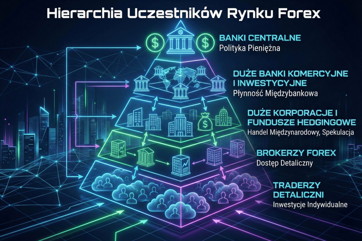 Hierarchia uczestników rynku Forex — od banków centralnych po traderów detalicznych