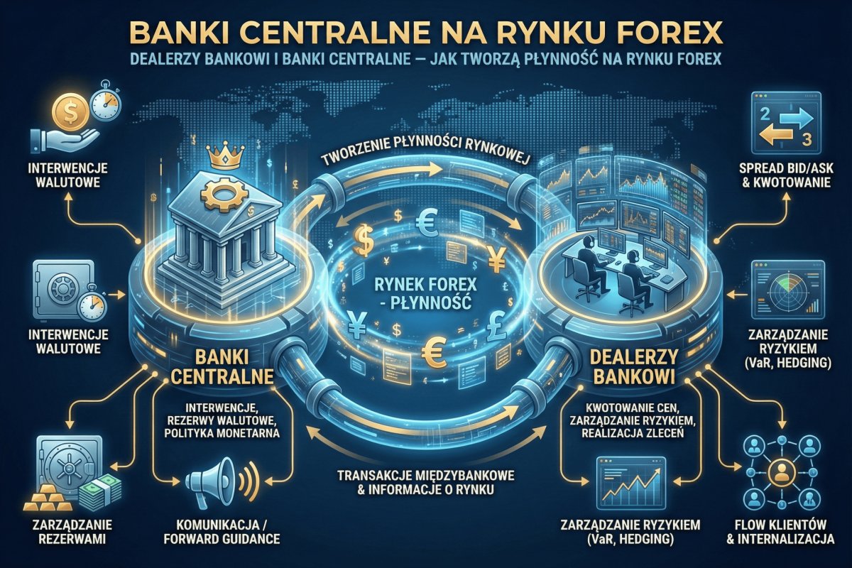 Banki centralne na rynku Forex — dealerzy, interwencje, rezerwy walutowe