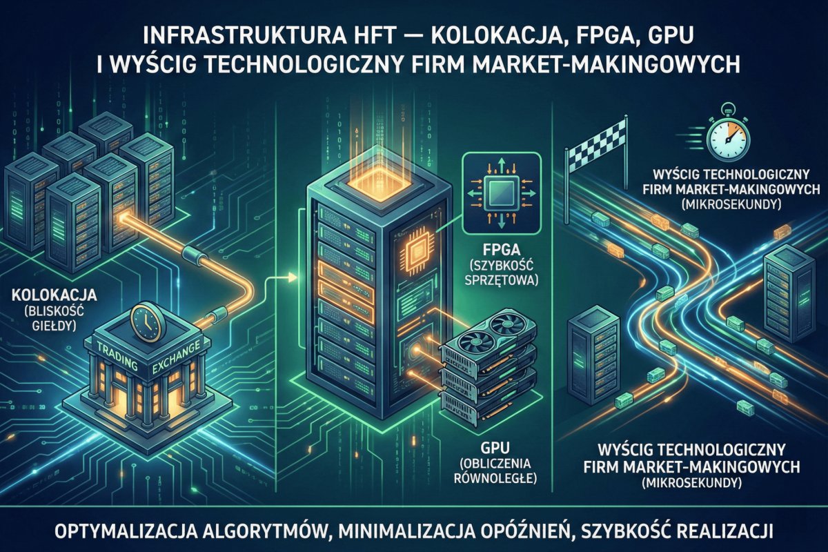 Infrastruktura HFT — kolokacja, FPGA, GPU i wyścig technologiczny firm market-makingowych