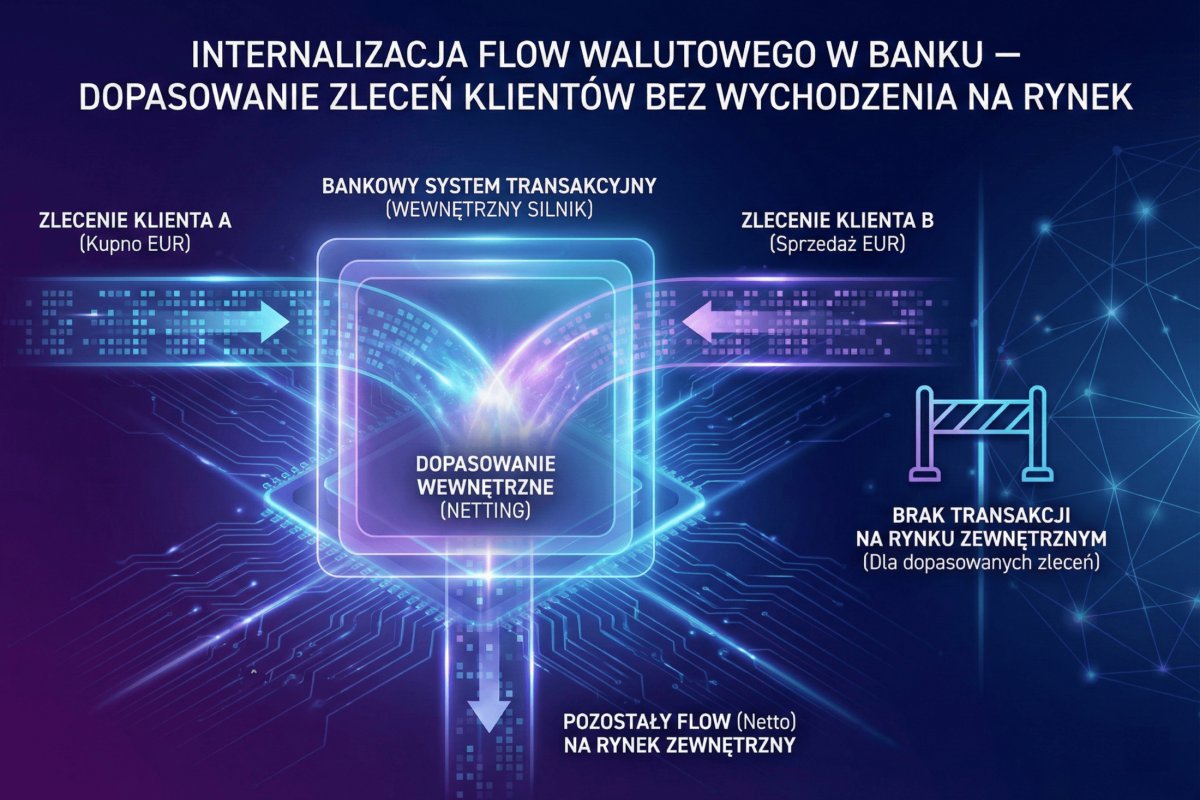 Internalizacja flow walutowego w banku — dopasowanie zleceń klientów bez wychodzenia na rynek
