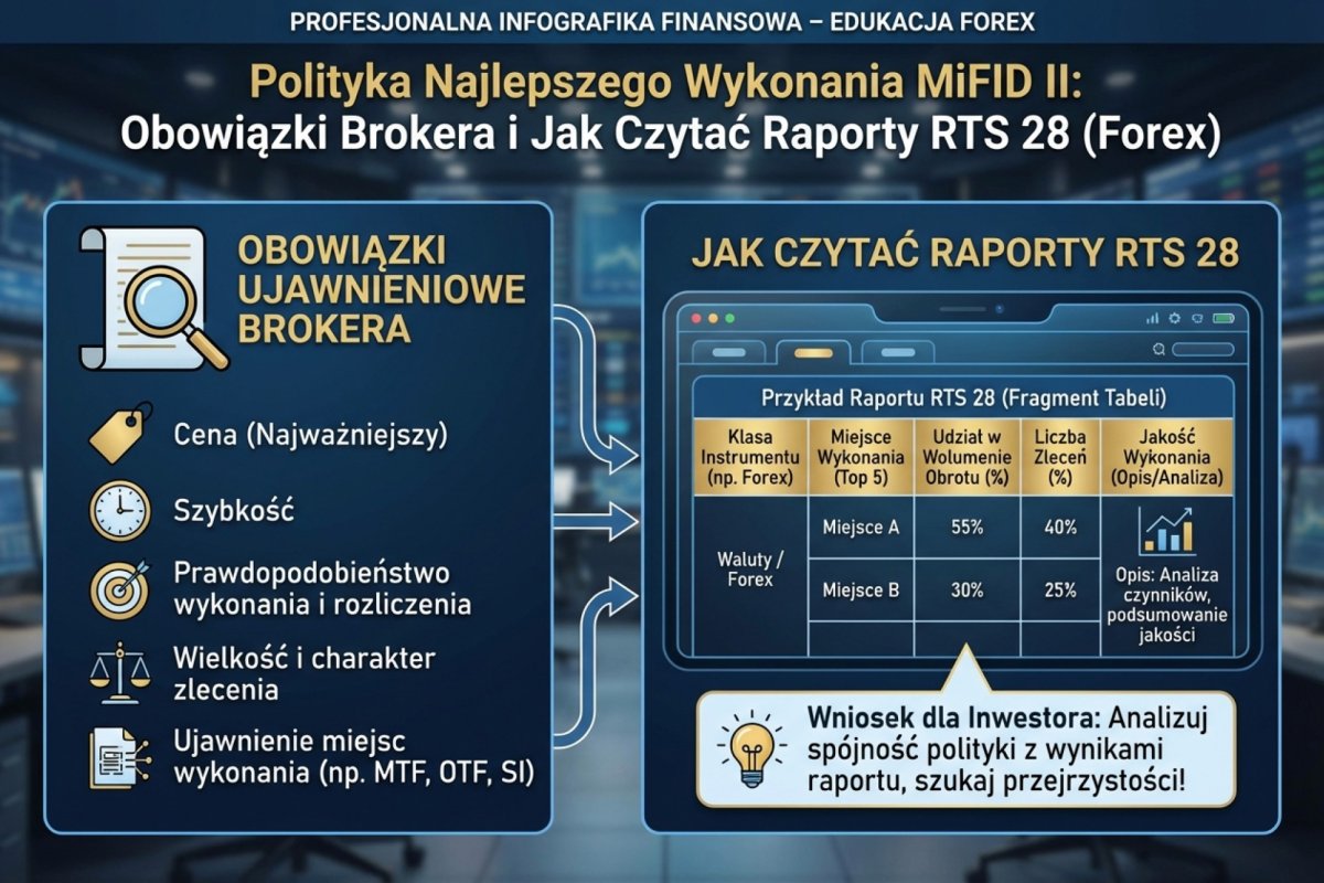 Best Execution Policy MiFID II — co broker musi ujawniać i jak czytać raporty RTS 28