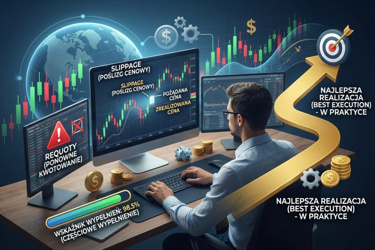 Jakość egzekucji Forex — slippage, requoty, fill rate i Best Execution w praktyce tradera detalicznego
