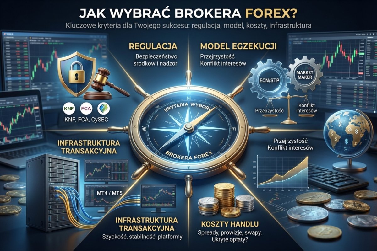 Kryteria wyboru brokera Forex — regulacja, model egzekucji, koszty handlu i infrastruktura transakcyjna