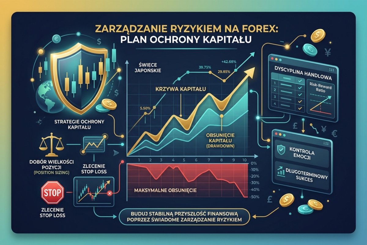 Zarządzanie ryzykiem na Forex — equity curve, drawdown, position sizing, stop loss i plan ochrony kapitału