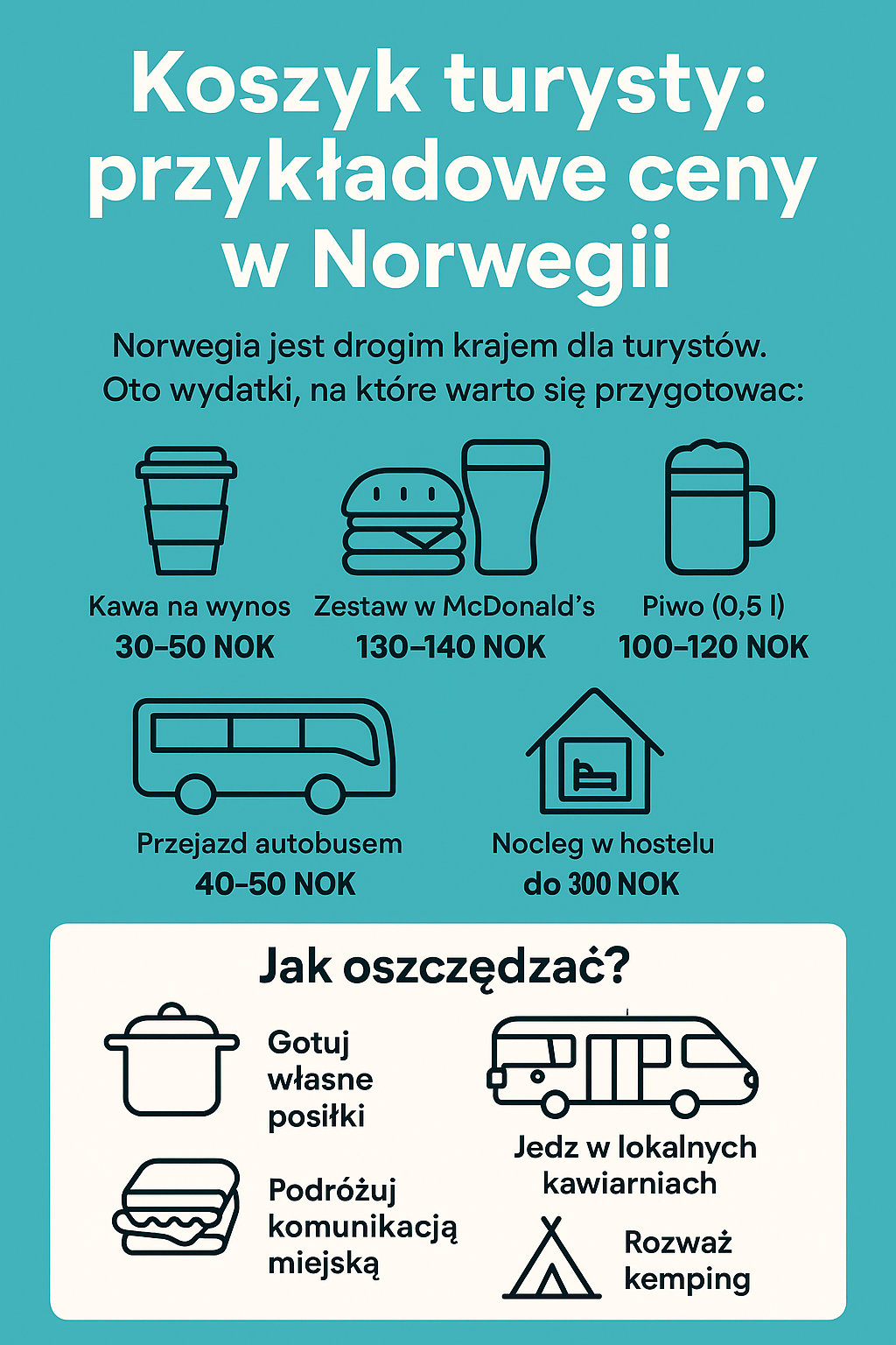 Koszyk turysty - Norwegia NOK - Inografika