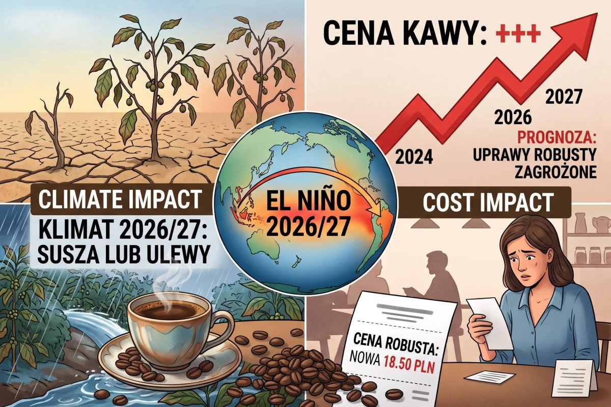 Kawa może znowu podrożeć. El Niño 2026/27 uderzy w robustę?