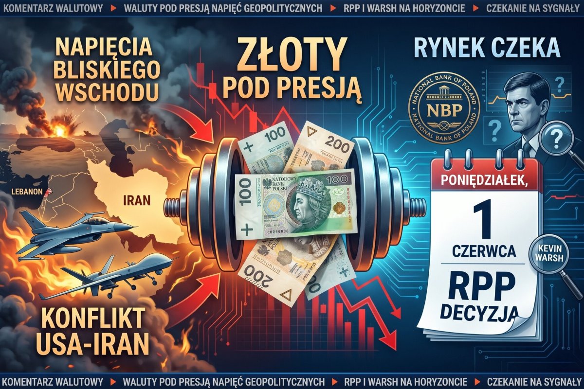 Złoty pod presją Bliskiego Wschodu, rynek czeka na RPP i Warsha